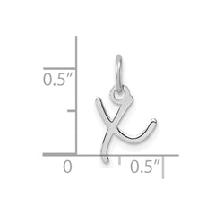 14K White Gold Uppercase Letter X Initial Charm
