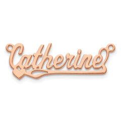 Sterling Silver/Rose-plated Polished Heart Name Plate - 2