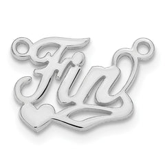 10k White Gold Polished Heart Name Plate - 2