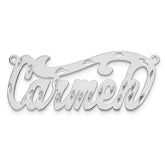 10k White Gold Diamond-cut Name Plate - 2