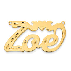 Sterling Silver/Gold-plated Diamond-cut Heart Name Plate - 3