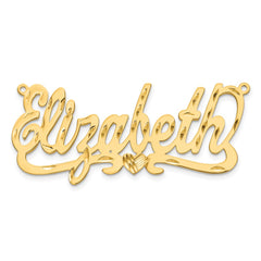 14k Yellow Gold Diamond-cut Heart Name Plate