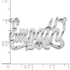 10k White Gold Diamond-cut Heart Name Plate - 8