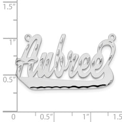 10k White Gold Diamond-cut Underlined Name Plate - 2