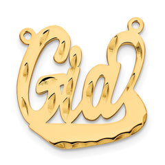 Sterling Silver/Gold-plated Diamond-cut Underlined Name Plate - 2