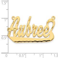 Sterling Silver/Gold-plated Diamond-cut Underlined Name Plate - 2