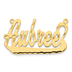 Sterling Silver/Gold-plated Diamond-cut Underlined Name Plate - 2