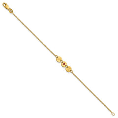 Sterling Silver/Gold-Plated State Heart State Disc Bracelet