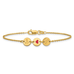 Sterling Silver/Gold-Plated State Heart State Disc Bracelet