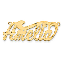 14k Yellow Gold Diamond-cut name Plate