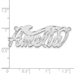 14k White Gold Diamond-cut Name Plate - 5