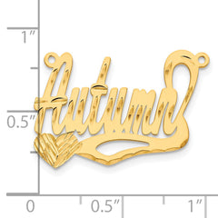 14k Yellow Gold Diamond-cut Heart Name Plate - 2