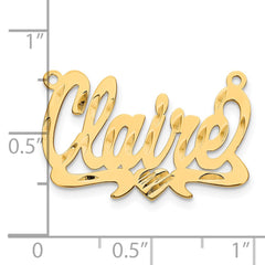 14k Yellow Gold Diamond-cut Heart Name Plate - 3