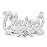 10k White Gold Diamond-cut Heart Name Plate - 2
