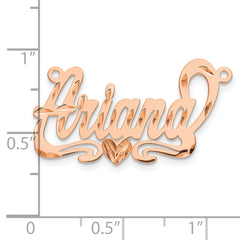 14k Rose Gold Diamond-cut Heart name Plate