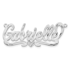 14k White Gold Diamond-cut Heart Name Plate - 7