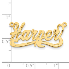 14k Yellow Gold Diamond-cut Name Plate