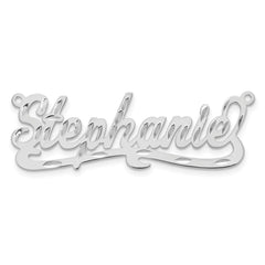 14k White Gold Diamond-cut Name Plate - 6