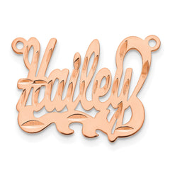 Sterling Silver/Rose-plated Diamond-cut Name Plate