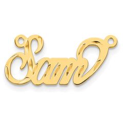 14k Yellow Gold Diamond-cut Name Plate - 4