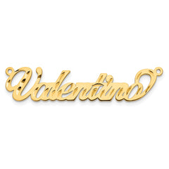 14k Yellow Gold Diamond-cut Name Plate - 4
