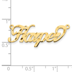14k Yellow Gold Diamond-cut Name Plate - 4