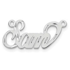 10k White Gold Diamond-cut Name Plate - 7