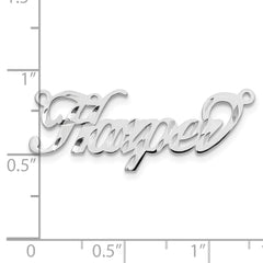 10k White Gold Diamond-cut Name Plate - 7