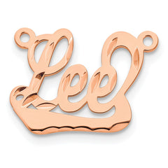 Sterling Silver/Rose-plated Diamond-cut Underlined Name Plate - 2