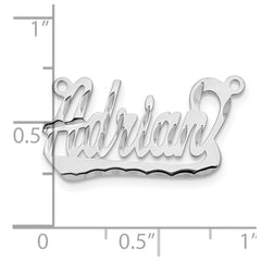 10k White Gold Diamond-cut Underlined Name Plate