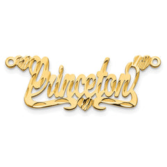 Sterling Silver/Gold-plated Diamond-cut Hearts Name Plate
