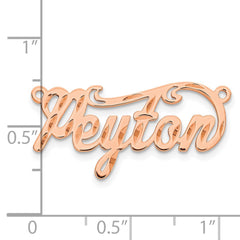 Sterling Silver/Rose-plated Diamond-cut Name Plate - 6
