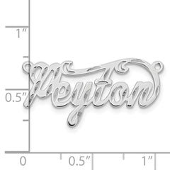 10k White Gold Diamond-cut Name Plate - 6