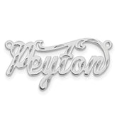 10k White Gold Diamond-cut Name Plate - 6