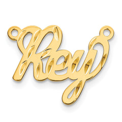 14k Yellow Gold Diamond-cut Name Plate - 5