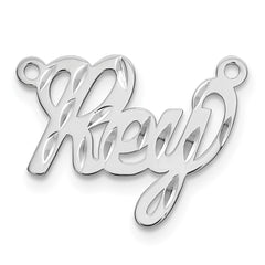 Sterling Silver/Rhodium-plated Diamond-cut Name Plate - 2