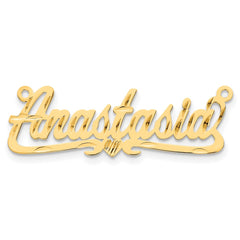 Sterling Silver/Gold-plated Diamond-cut Heart Name Plate - 5
