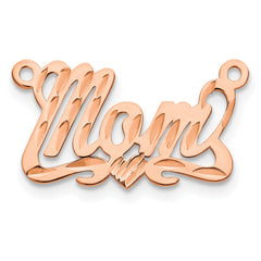 Sterling Silver/Rose-plated Diamond-cut Heart Name Plate - 5