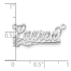 10k White Gold Diamond-cut Heart Name Plate