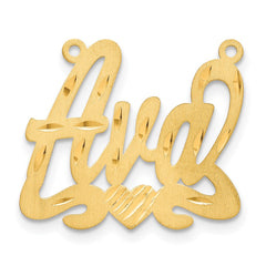 Sterling Silver/Gold-plated Satin Diamond-cut Heart Name Plate - 3