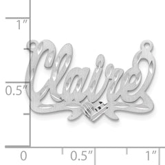 14k White Gold Satin Diamond-cut Heart Name Plate - 4