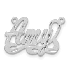 14k White Gold Satin Diamond-cut Name Plate - 5