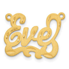 14k Yellow Satin Diamond-cut Name Plate