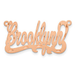 Sterling Silver/Rose-plated Satin Diamond-cut Name Plate - 3