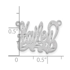 10k White Gold Satin Diamond-cut Name Plate