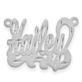 10k White Gold Satin Diamond-cut Name Plate