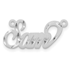 Sterling Silver/Rhodium-plated Satin Diamond-cut Name Plate - 3
