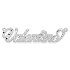 10k White Gold Satin Diamond-cut Name Plate - 3
