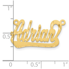 14k Yellow Gold Satin Diamond-cut Underlined Name Plate