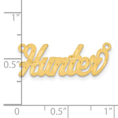 Sterling Silver/Gold-plated Satin Diamond-cut Name Plate - 5